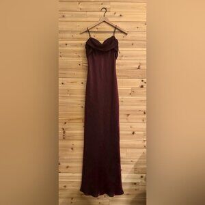 Vintage Betsy & Adam Size Small Burgundy Stain Drapey Bodice Prom Gown Vampire